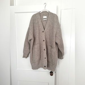 Lauren Manoogian Taupe Wool Blend Button Cardigan